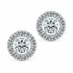 Round Halo Earrings with Gaping Halo Circle BTA2102