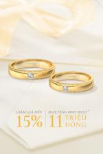 Khuyến mãi hot nhất mùa cưới - Ưu đãi nhẫn cưới đến 15% và tặng thêm dây chuyền kim cương(*)