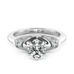 Solitaire Engagement Ring with Stylized Neck NCH1306