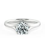 Four Prongs Trellis Engagement Ring with Shiny Band NCH1403