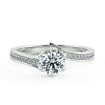 Floral Cathedral Engagement Ring with Eternity Band NCH1514