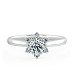 Small Halo Snowflake Engagement Ring with Shiny Band NCH2001