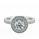 Halo Engagment Ring with Eternity Band and Halo Has Pedestal NCH2203