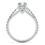 Four Prongs Trellis Engagement Ring with Pave Band and Stylized NCH1406 5