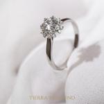 Apricot Blossom Halo engagement Ring with shiny Band NCH2002 6