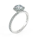 Hexagonal Halo Engagement Ring with Enternity Band NCH2206 4