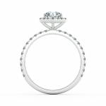 Hexagonal Halo Engagement Ring with Enternity Band NCH2206 5