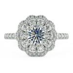 Floral Double Halo Engagement Ring NCH2304 2