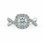 Twiss Halo Cushion Engagement Ring with Eternity Band NCH2405 2