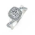 Twiss Halo Cushion Engagement Ring with Eternity Band NCH2405 3