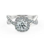 Twiss Halo Cushion Engagement Ring with Eternity Band NCH2405 1