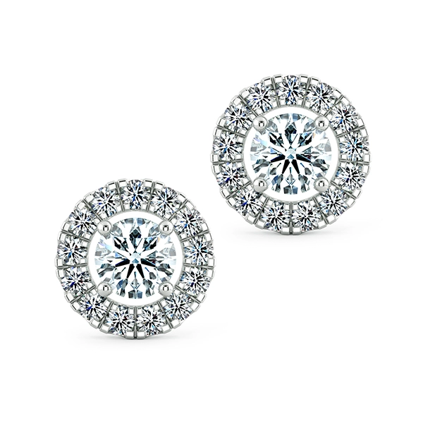 Round Halo Earrings with Gaping Halo Circle BTA2102