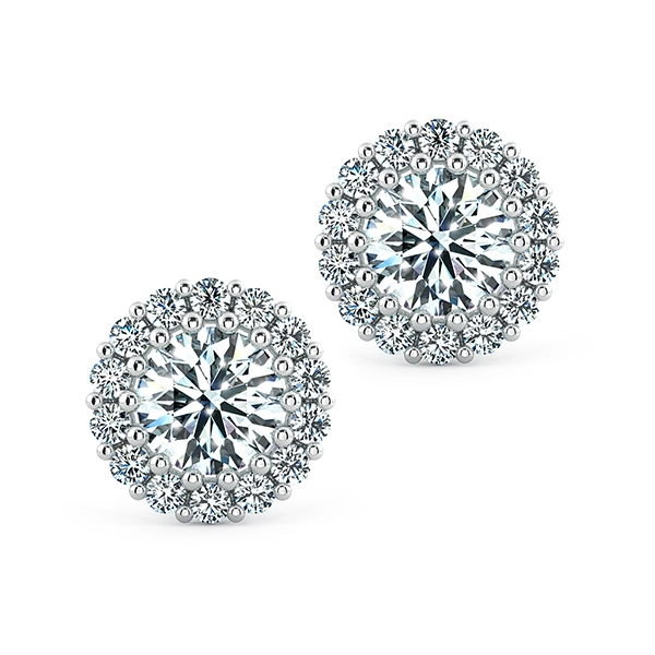 Halo Floral Earrings with Small Prong BTA2108