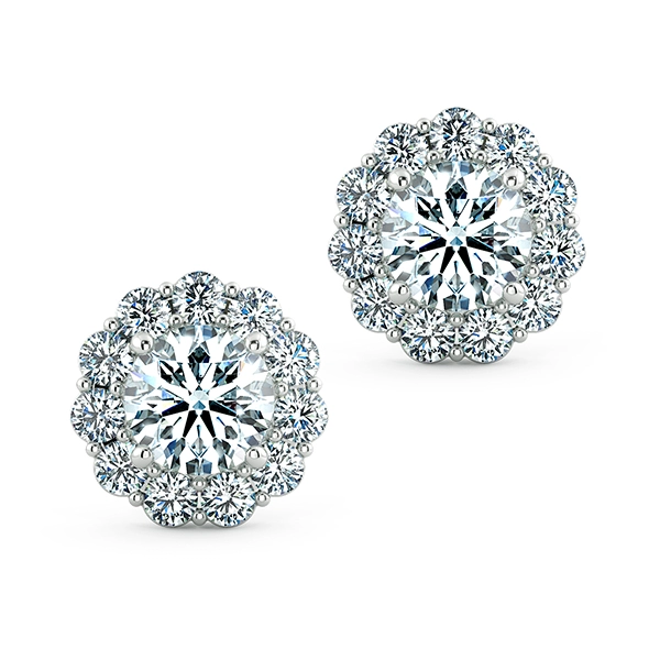 Halo Floral Earrings with Big Prong BTA2109