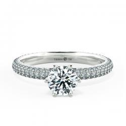 Solitaire Pave Engagement Ring with Three Eternity Band NCH1206