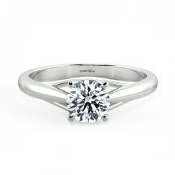 Shiny Trellis Engagement Ring with Four Prong Stylized NCH1405