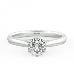 Six Prongs Trellis Engagement Ring with Shiny Band NCH1407