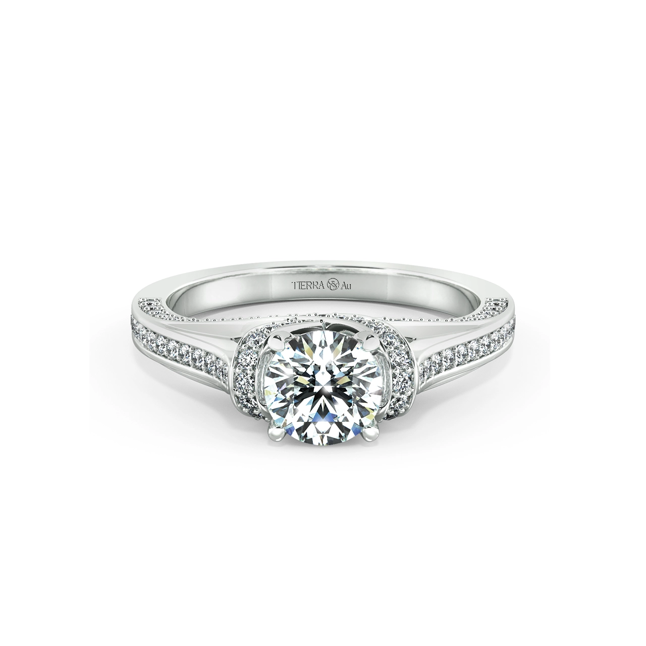 Trellis Engagement Ring with Stylized NCH1408