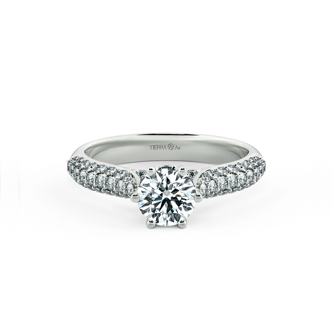 Cathedral Engagement Ring with Big Eternity Band NCH1507