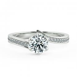 Floral Cathedral Engagement Ring with Eternity Band NCH1514