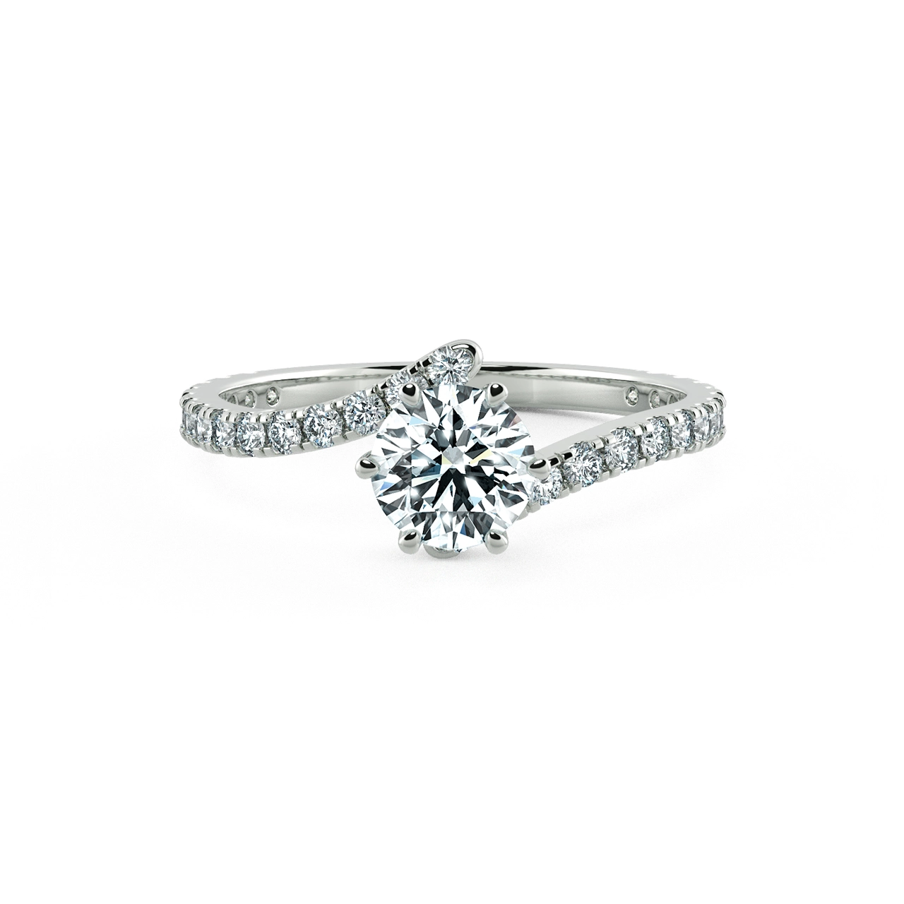Basic Bypass Twiss Engagement Ring with Eternity Band NCH1704