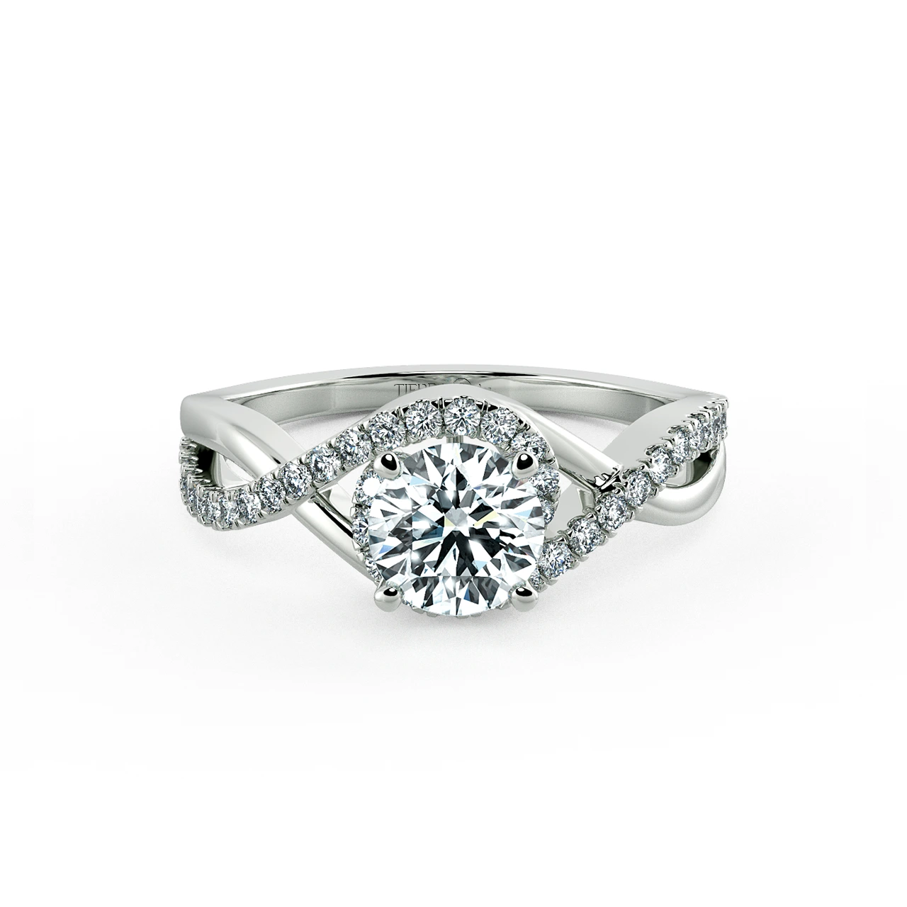 Bypass Twiss Engagement Ring with Double Band NCH1706
