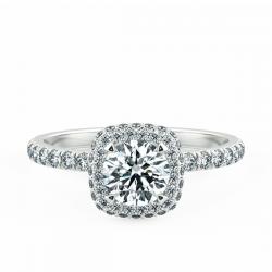 Halo Cushion Engagement Ring with Necklace NCH2009