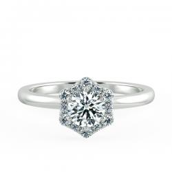 Single Classic Octagonal Halo Engagement Ring NCH2104