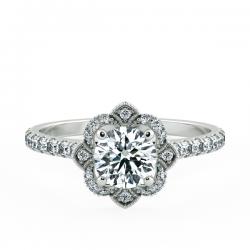 Halo Engagment Ring with Gaping Halo and Eternity Band  NCH2202