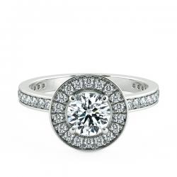 Halo Engagment Ring with Eternity Band and Halo Has Pedestal NCH2203