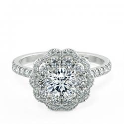 Floral Double Halo Engagement Ring NCH2304