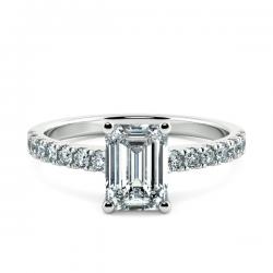 Nhẫn cầu hôn kim cương Solitaire đai tấm NCH8201