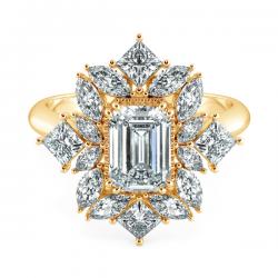 Nhẫn kim cương Emerald kết hợp Fancy Halo NKC8210