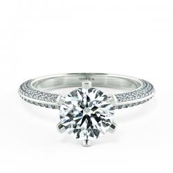 Nhẫn kim cương Tiffany full tấm ở đai & chấu ...