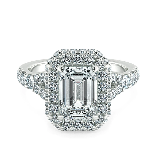 Nhẫn kim cương Halo Emerald NKC8204