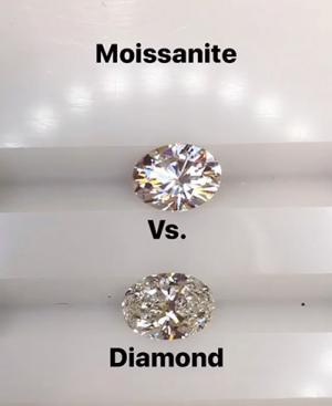 Hình ảnh phân biệt giữa Diamond và Moissanite