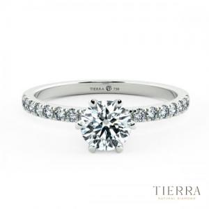 Nhẫn kim cương nữ kết hợp kim cương tấm giúp chiếc nhẫn lấp lánh hơn hẳn