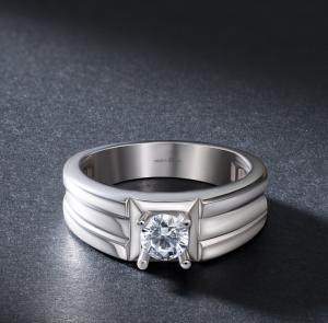 Nhẫn vàng trắng nam kim cương NNA3106 tôn vinh vẻ lịch lãm của quý ông