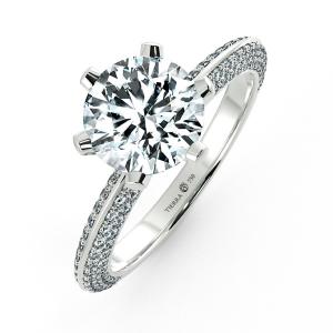 Nhẫn kim cương Tiffany full tấm ở đai & chấu NKC1201 3