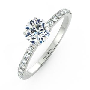 Four Prongs Solitaire Pave Engagement Ring NCH1202 3