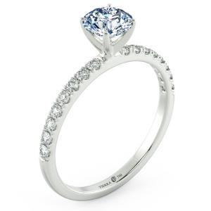 Four Prongs Solitaire Pave Engagement Ring NCH1202 4