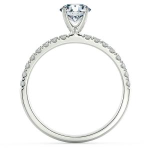 Four Prongs Solitaire Pave Engagement Ring NCH1202 5