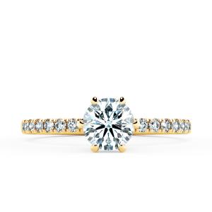 Six Prongs Solitaire Pave Engagement Ring NCH1203 2
