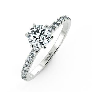 Six Prongs Solitaire Pave Engagement Ring NCH1203 3
