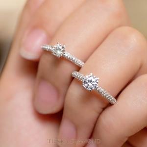 Six Prongs Solitaire Pave Engagement Ring NCH1203 6