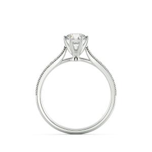 Six Prongs Solitaire Pave Engagement Ring with Milgrain NCH1204 5