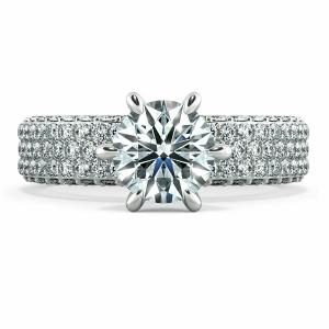 Solitaire Pave Engagement Ring with Large Band NCH1205 2