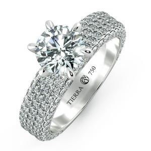 Solitaire Pave Engagement Ring with Large Band NCH1205 3