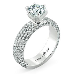 Solitaire Pave Engagement Ring with Large Band NCH1205 4