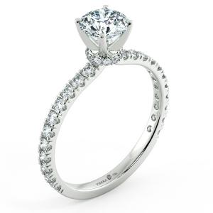 Nhẫn cầu hôn kim cương Solitaire Pavé có vòng cổ xoàn NCH1304 4